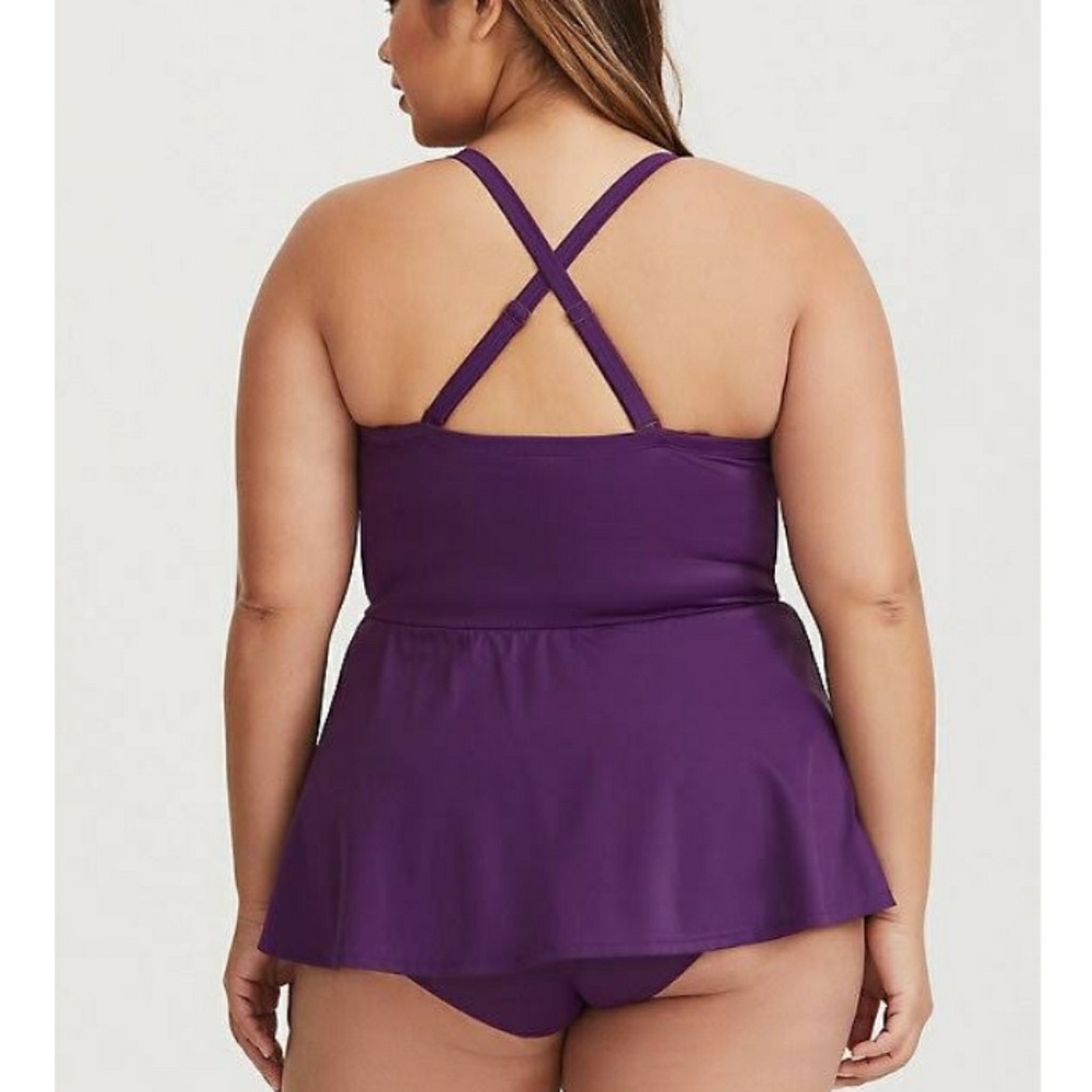 **HP** Torrid Vixen Peplum Skirt Demi Bra Purple - Picture 3 of 4